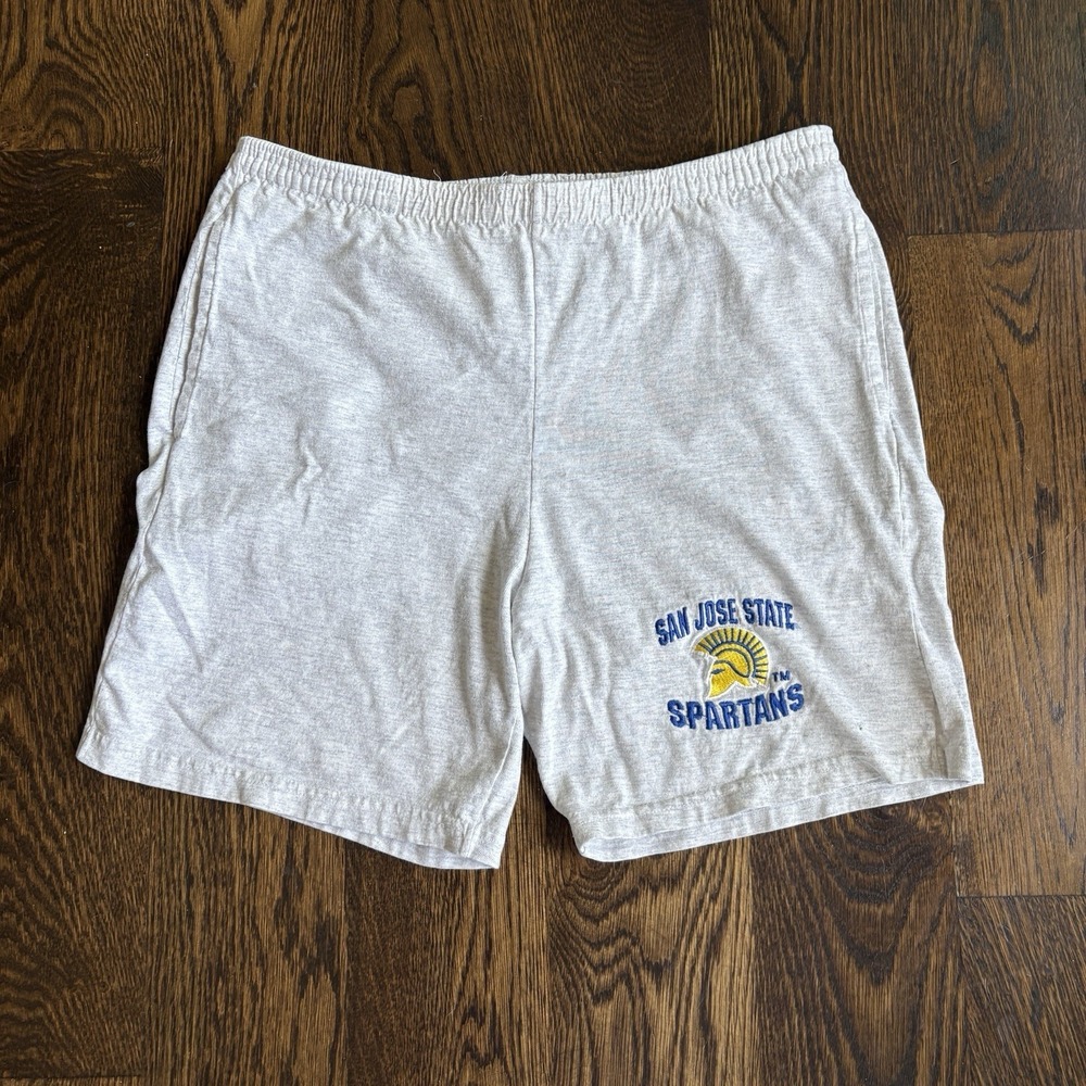 Vtg 80s 90s San Jose State Spartans Sweat Shorts M Logo 7 Gray SJSU NCAA USA